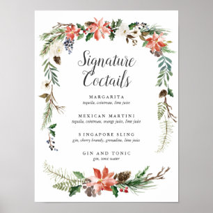 Mystical Winter Signature Cocktail Menu Sign