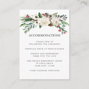 Mystical Winter WEDDING Hotel Accommodation Enclosure Card