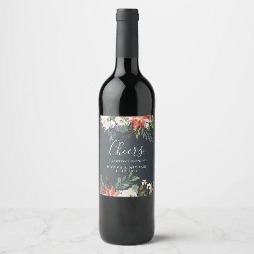 Mystical Winter  WEDDING Personalized cheers Wine Label