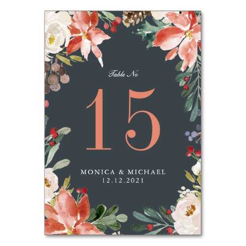 Mystical Winter  WEDDING Personalized Table Number