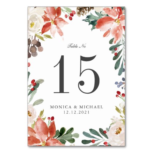 Mystical Winter  WEDDING Personalized Table Number