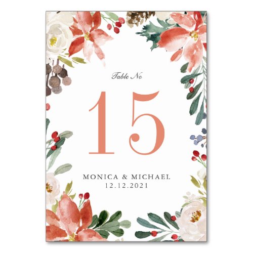 Mystical Winter  WEDDING Personalized Table Number