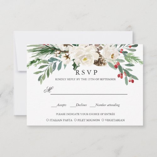 Mystical Winter  WEDDING  RSVP MEAL CHOICE