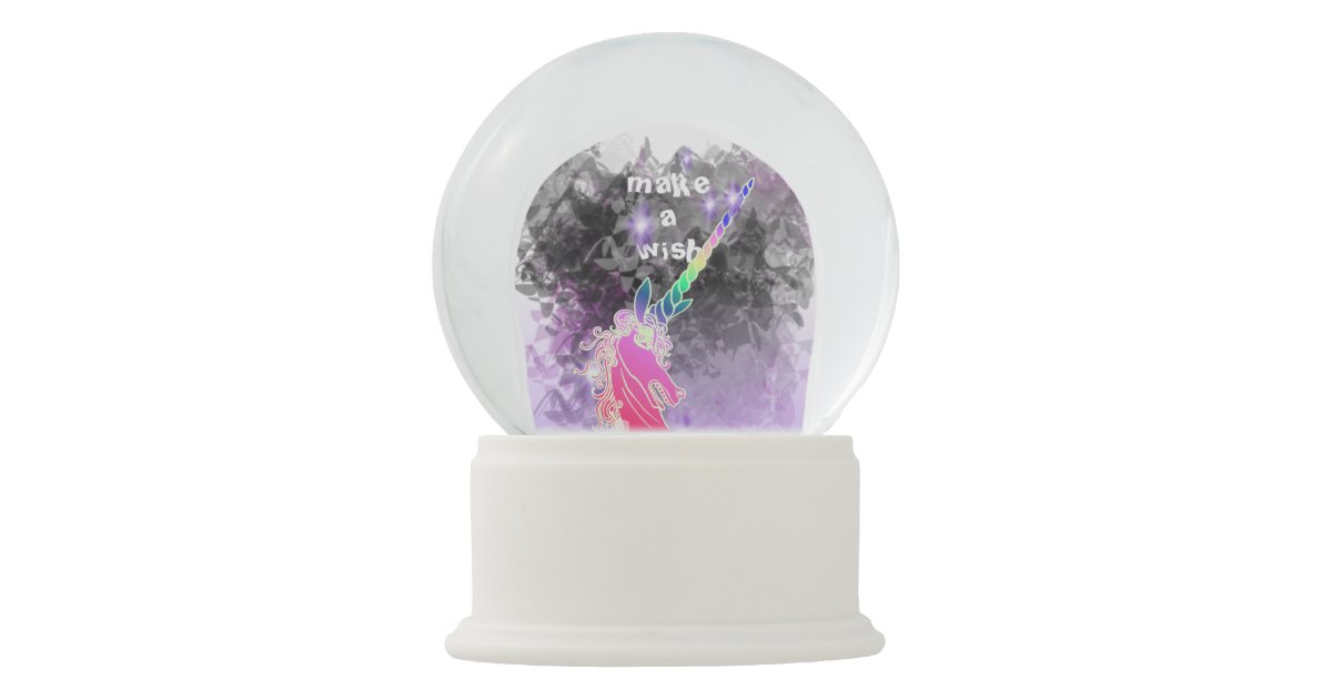 Mystical Wish Unicorn Snow Globe Zazzle Com