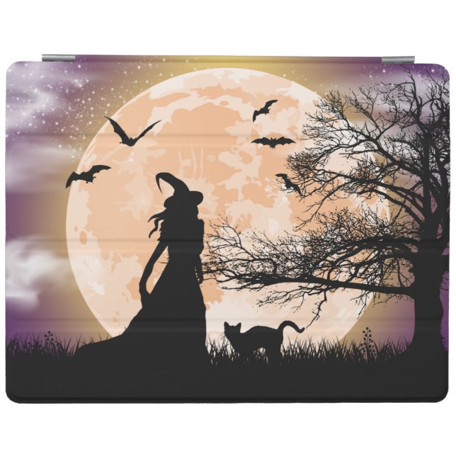 Mystical Witch, Black Cat, Full Moon iPad Smart Cover (Horizontal)