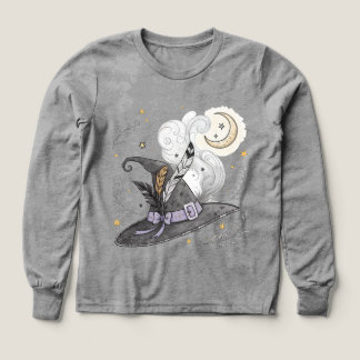 Mystical Witch Hat & Crescent Moon Halloween  Tri-Blend Shirts
