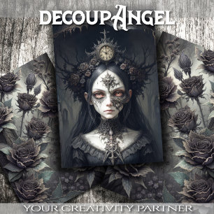 Mystical Witch: Rose - Decoupage - Wrapping Paper Sheets