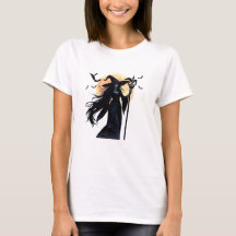 Mystical Witch under a Full Moon