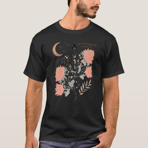 Mystical Witchy 777 Angel Number Snake Flower Aest T_Shirt