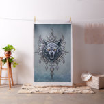 Mystical wolf head.  fabric