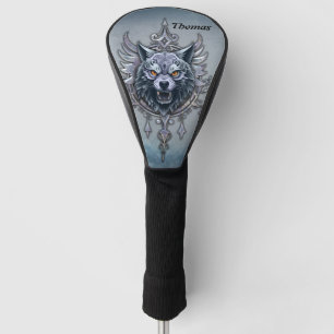 Mystical wolf head.  golf head cover