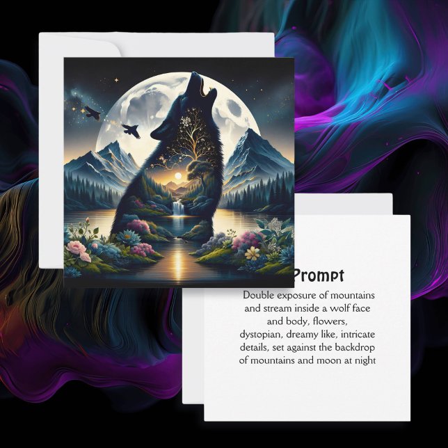 Mystical Wolf Howling at Moon Surreal Ai Prompt (Creator Uploaded)