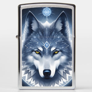 Mystical Wolf Portrait Art Zippo Lighter