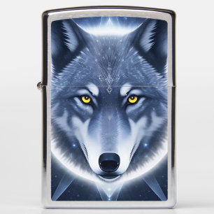 Mystical Wolf Portrait Art Zippo Lighter