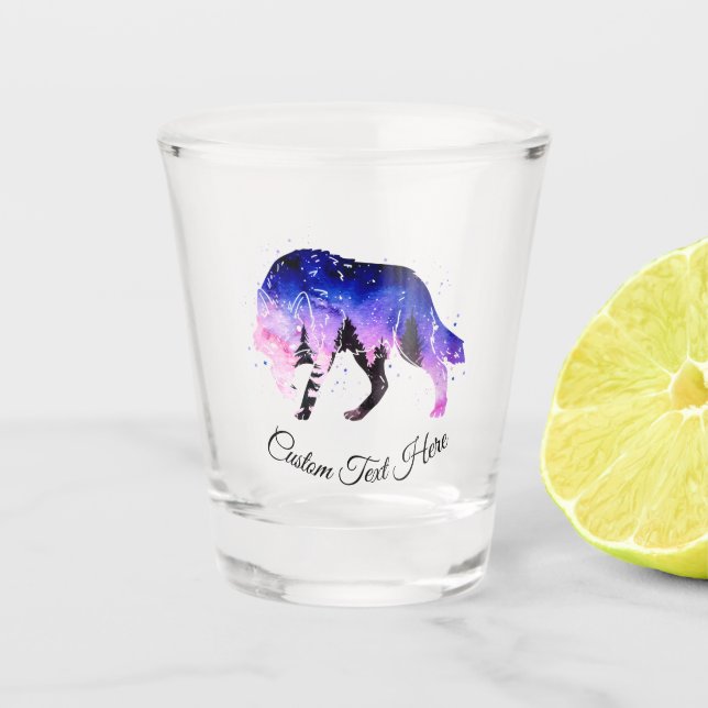 Mystical Wolf Spirit Animal Personalized Shot Glass (Front)