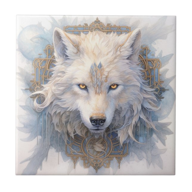 Mystical Wolf Tile (Front)