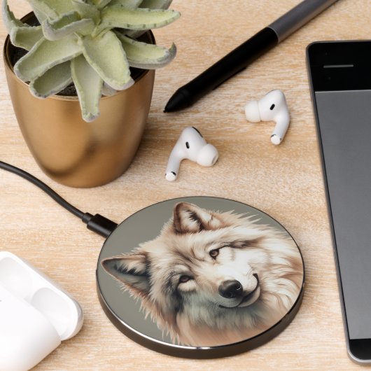 Mystical Wolf Wireless Charger (Desk 2)
