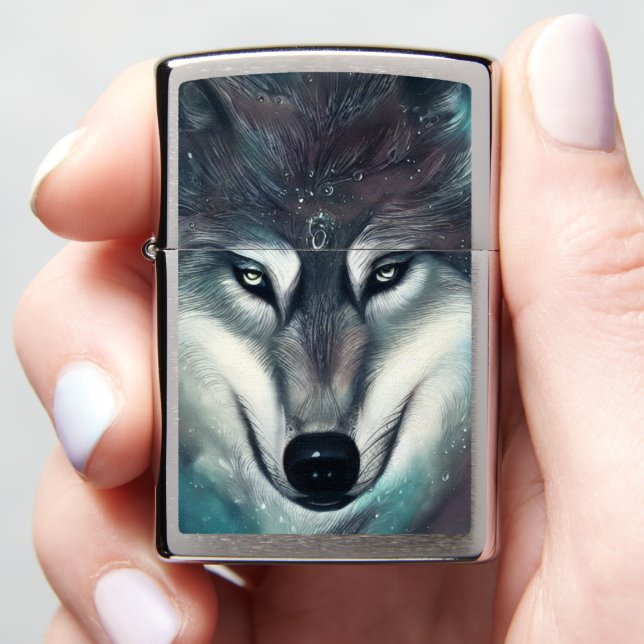 Mystical Wolf Zippo Lighter (In Hand)