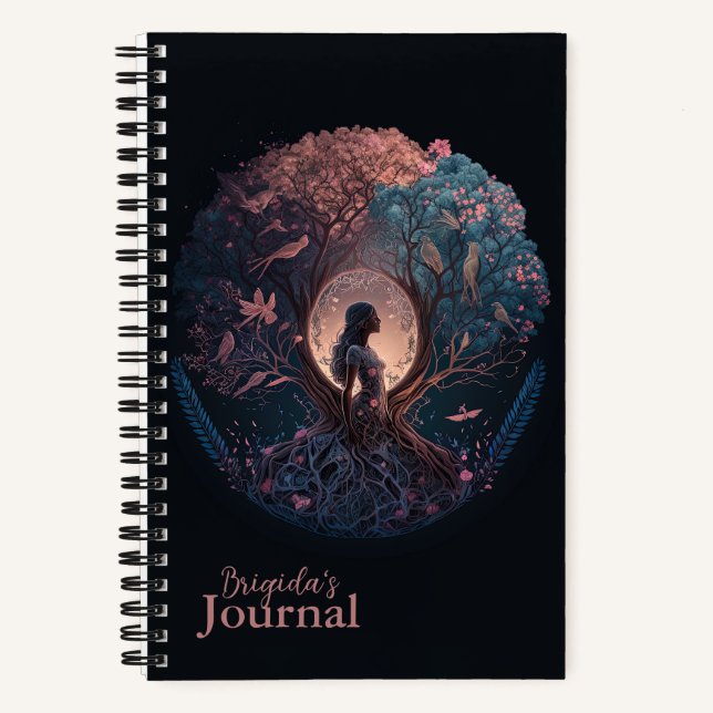 Mystical Woman of Nature in Pink and Blue Journal (Front)