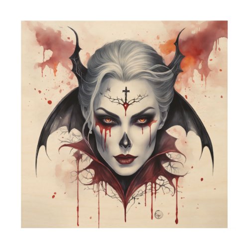 Mystical Woman Vampire Watercolor _ Enchanting Art