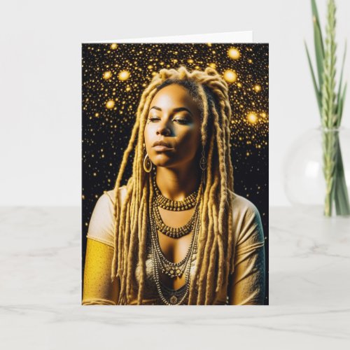 Mystical Woman with Dreads Meditating  Card