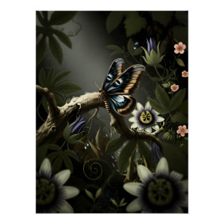 Mystical Woodland Moth Poster