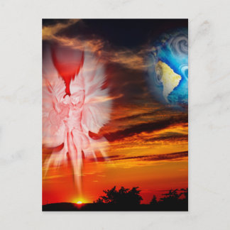 Mystical world, heavenly apparition postcard