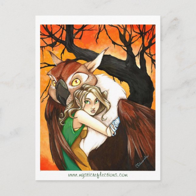 MysticReflections Owl Guardian PostCard (Front)