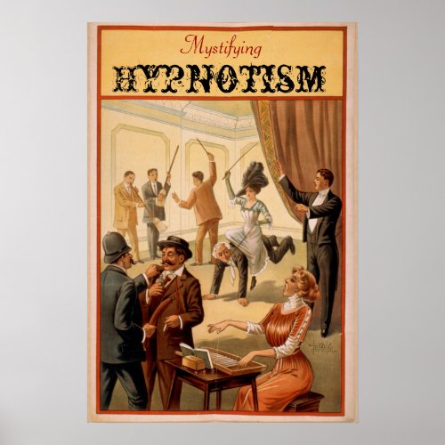 Mystifying Hypnotism VAUDEVILLE Poster