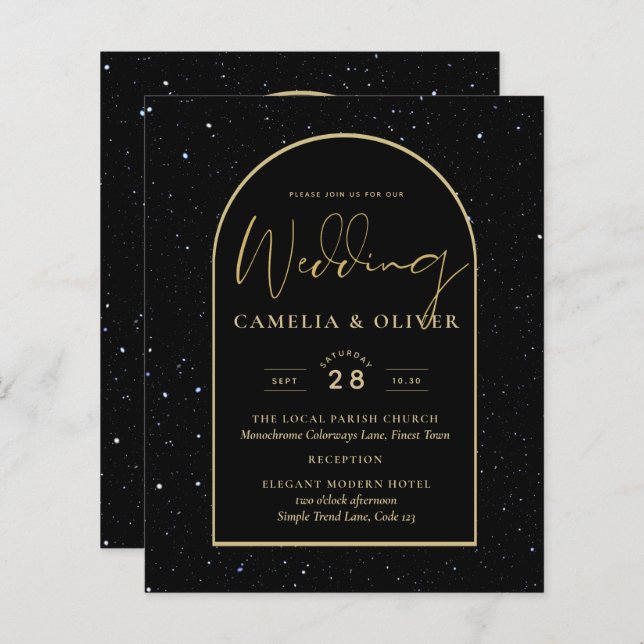 Mystique BLACK GOLD Starry Night Wedding (Front/Back)