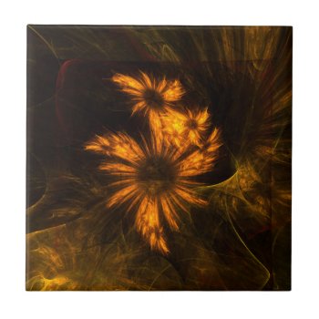 Mystique Garden Abstract Art Tile by OniArts at Zazzle