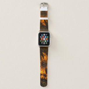 Mystique Garden Golden Abstract Fractal Art Apple Watch Band