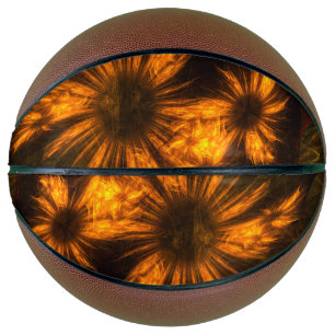 Mystique Garden Golden Abstract Fractal Art Basketball