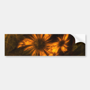 Mystique Garden Golden Abstract Fractal Art Bumper Sticker