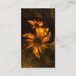 Mystique Garden Golden Abstract Fractal Art Business Card
