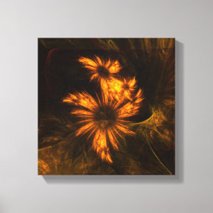 Mystique Garden Golden Abstract Fractal Art Canvas Print