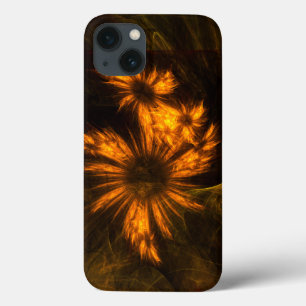 Mystique Garden Golden Abstract Fractal Art iPhone 13 Case