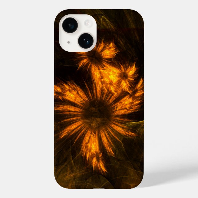 Mystique Garden Golden Abstract Fractal Art Case-Mate iPhone Case (Back)