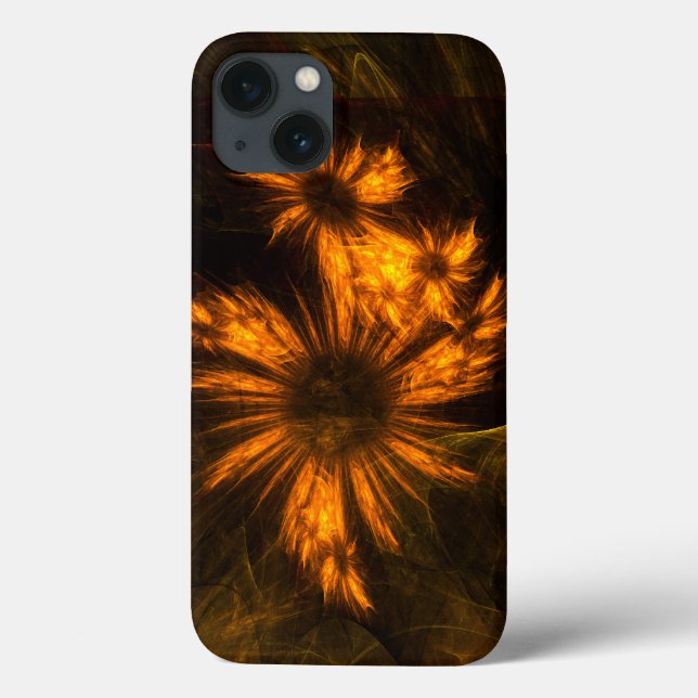 Mystique Garden Golden Abstract Fractal Art Case-Mate iPhone Case (Back)