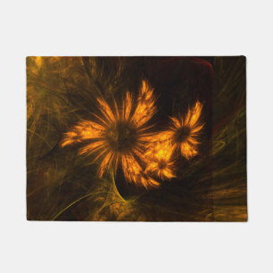Mystique Garden Golden Abstract Fractal Art Doormat