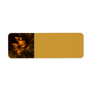 Mystique Garden Golden Abstract Fractal Art Label