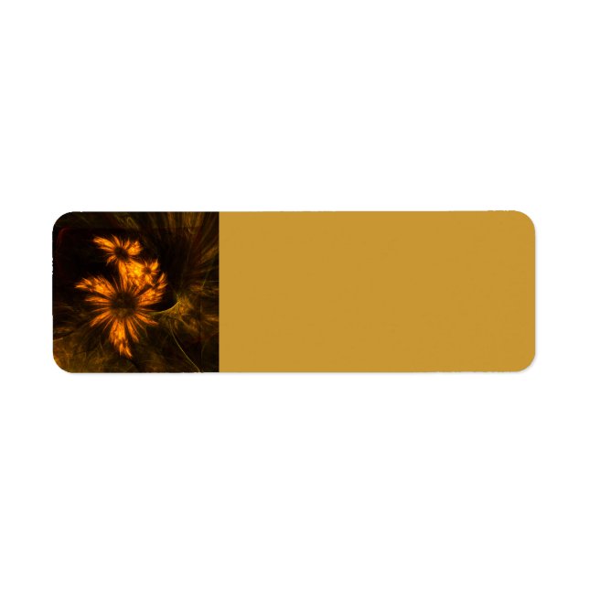 Mystique Garden Golden Abstract Fractal Art Label (Front)