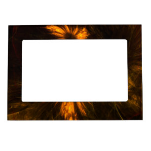 Mystique Garden Golden Abstract Fractal Art Magnetic Photo Frame