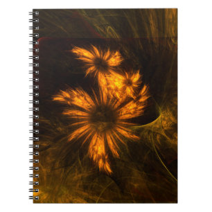 Mystique Garden Golden Abstract Fractal Art Notebook