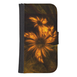 Mystique Garden Golden Abstract Fractal Art Wallet Phone Case For Samsung Galaxy S4