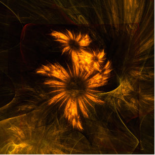 Mystique Garden Golden Abstract Fractal Art Statuette