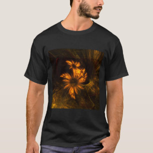 Mystique Garden Golden Abstract Fractal Art T-Shirt