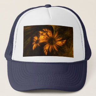 Mystique Garden Golden Abstract Fractal Art Trucker Hat