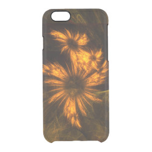Mystique Garden Golden Abstract Fractal Art Clear iPhone 6/6S Case