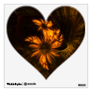 Mystique Garden Golden Abstract Fractal Art Wall Sticker